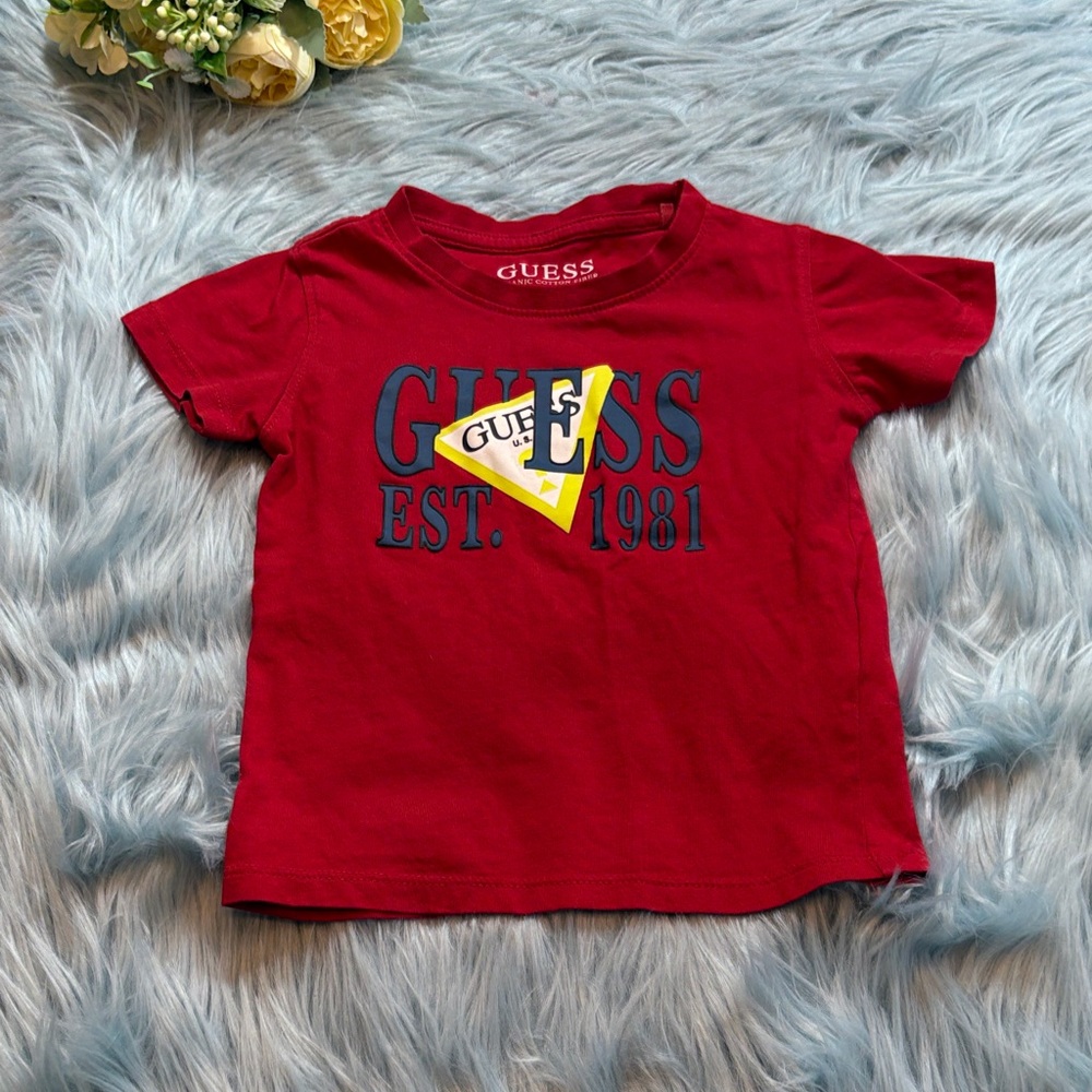 Guess Organic Cotton Fiber Red Short Sleeve Tee sz 2